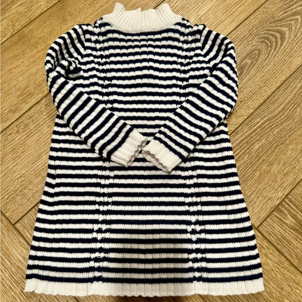 Janie and jack navy striped sweater dress 6-12 months
